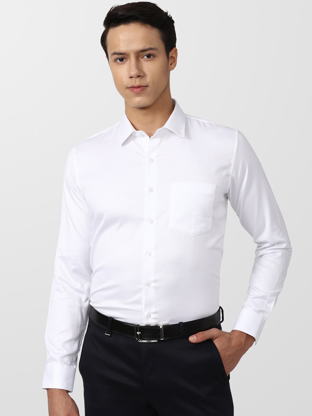 

Van Heusen Men White Slim Fit Formal Cotton Shirt