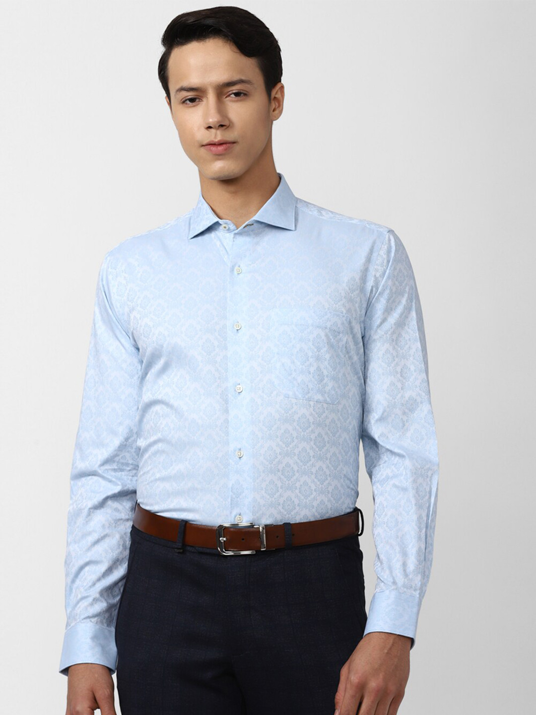 

Van Heusen Men Cotton Formal Shirt, Blue
