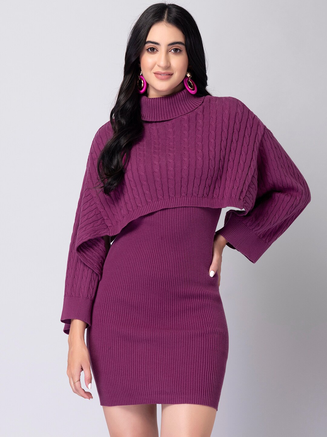 

FabAlley Purple Sweater Dress