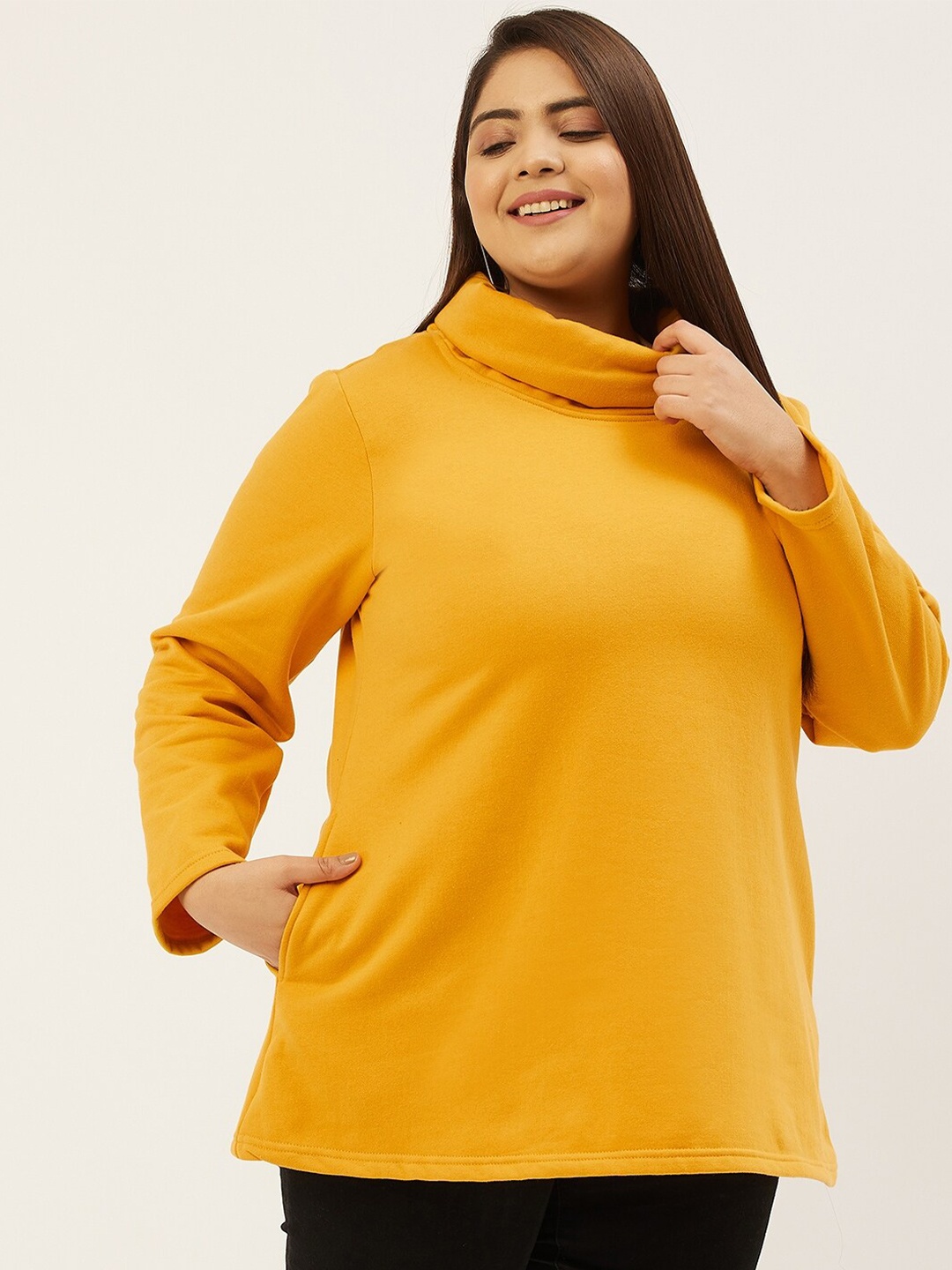 

theRebelinme Plus Size Women Mustard Sweatshirt