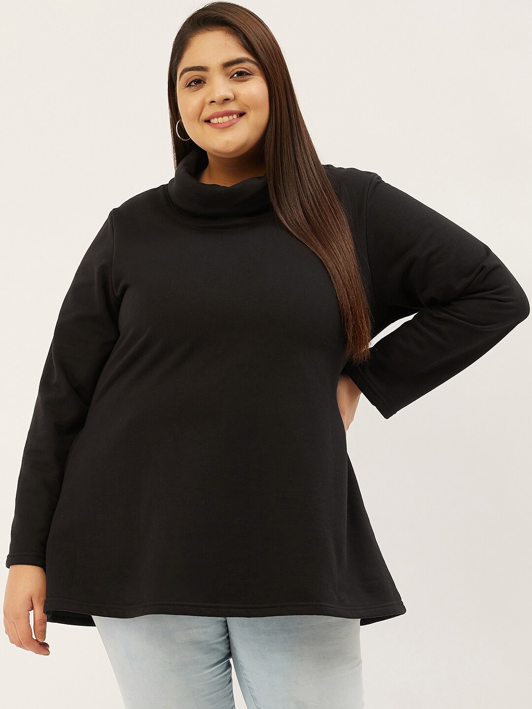 

theRebelinme Women Black Sweatshirt