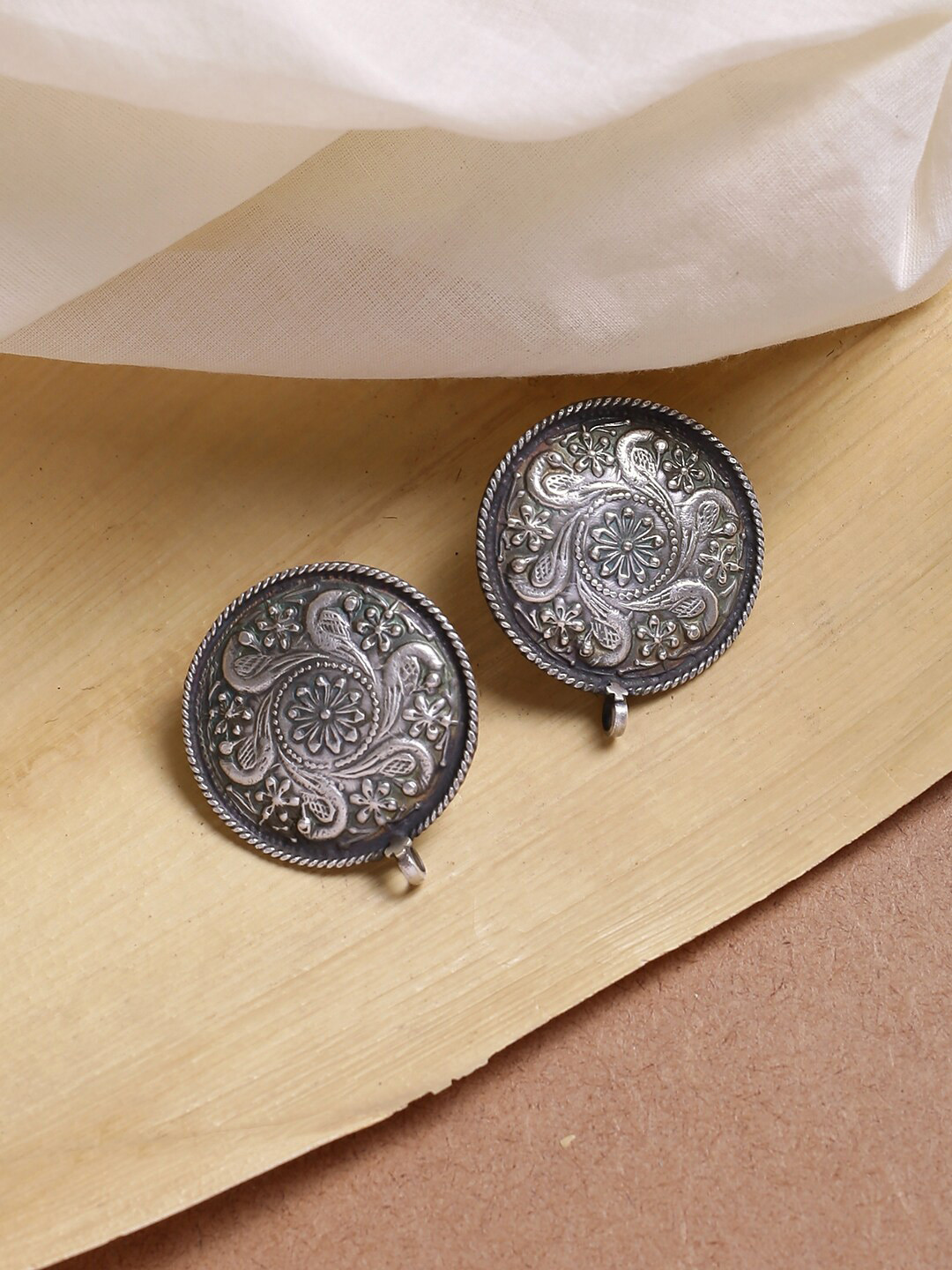 

ADORN by Nikita Ladiwala Women 92.5 Sterling Silver circular Studs Earrings