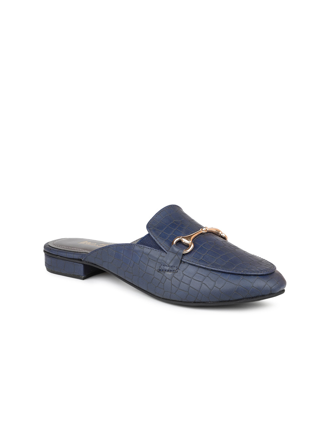 

Inc 5 Blue Textured Block Mules