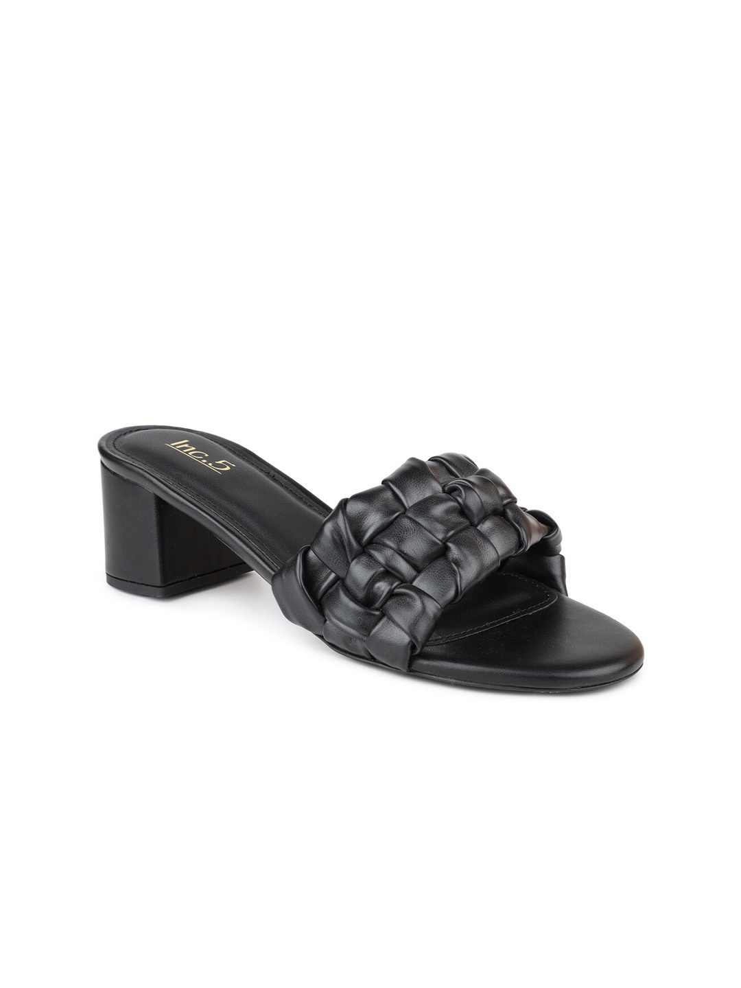 

Inc 5 Black Block Sandals