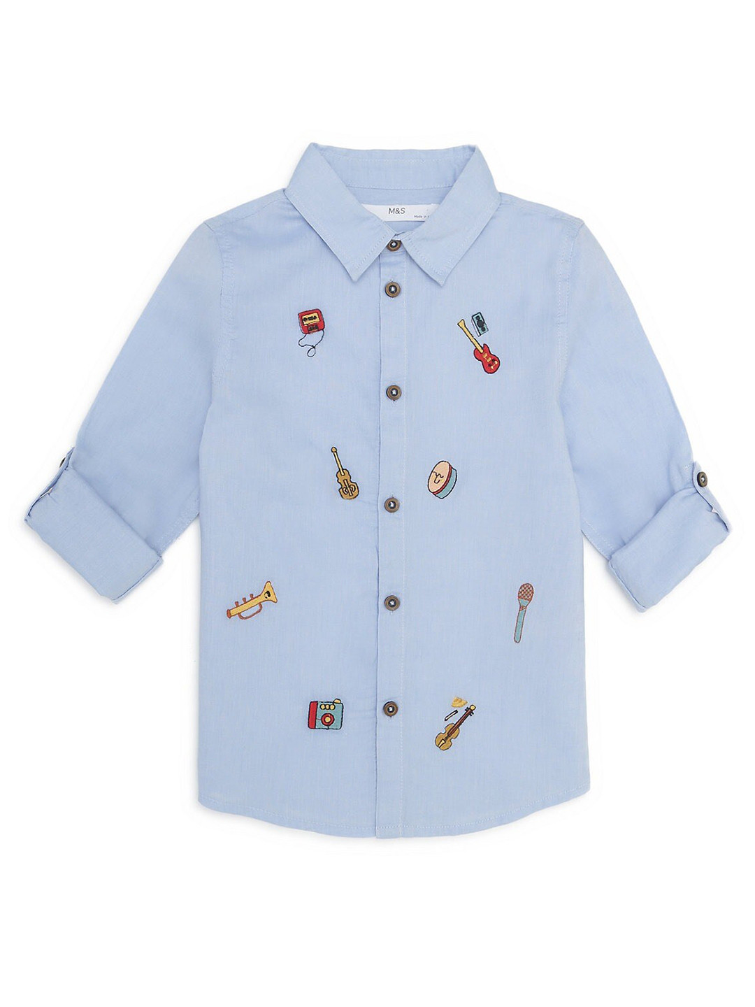 

Marks & Spencer Boys Blue Cotton Printed Casual Shirt