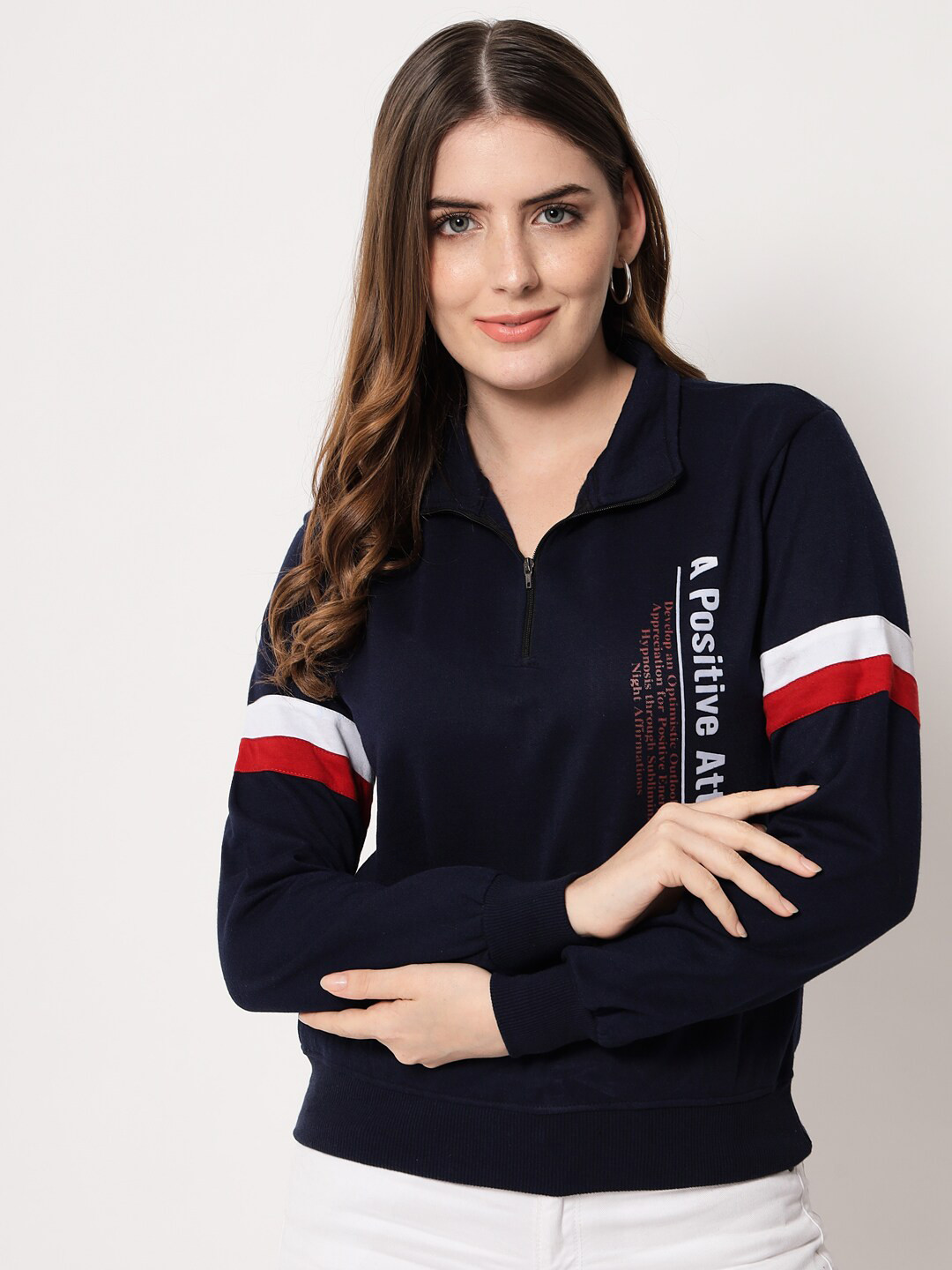 

Viral trend Women Blue Printed Cotton Sweatshirt