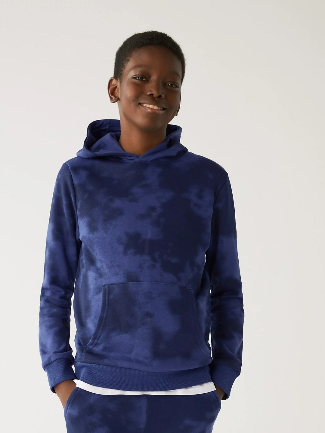 

Marks & Spencer Boys Navy Blue Cotton Printed Hooded Sweatshirt