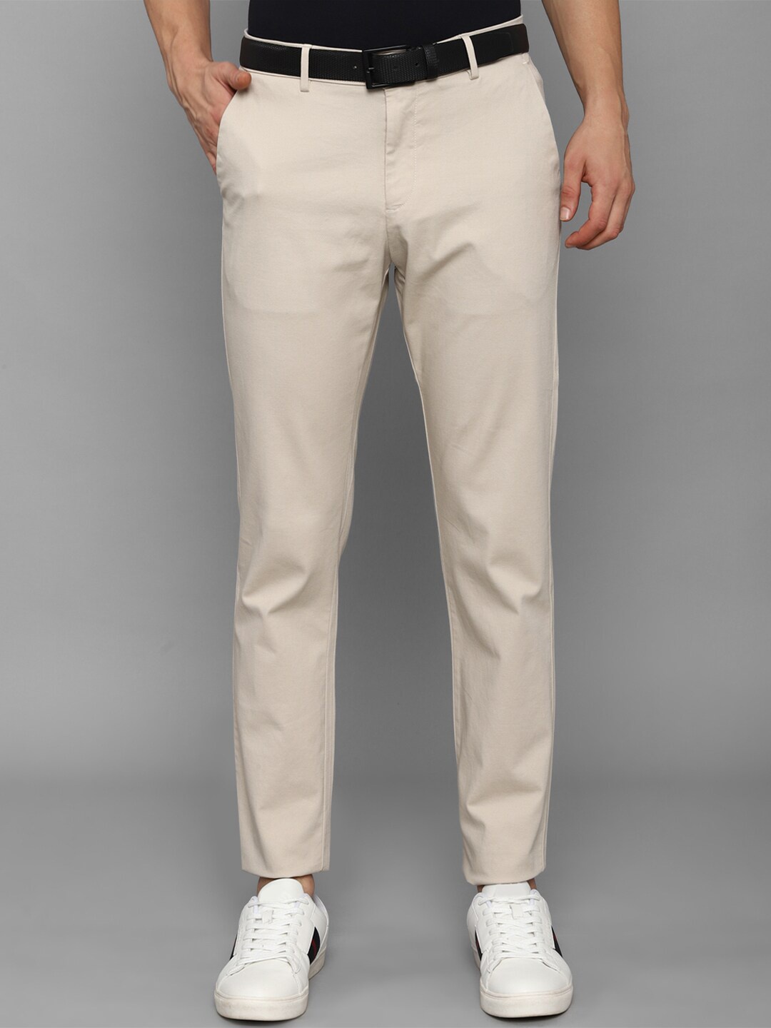 

Allen Solly Men Beige Solid Cotton Trouser