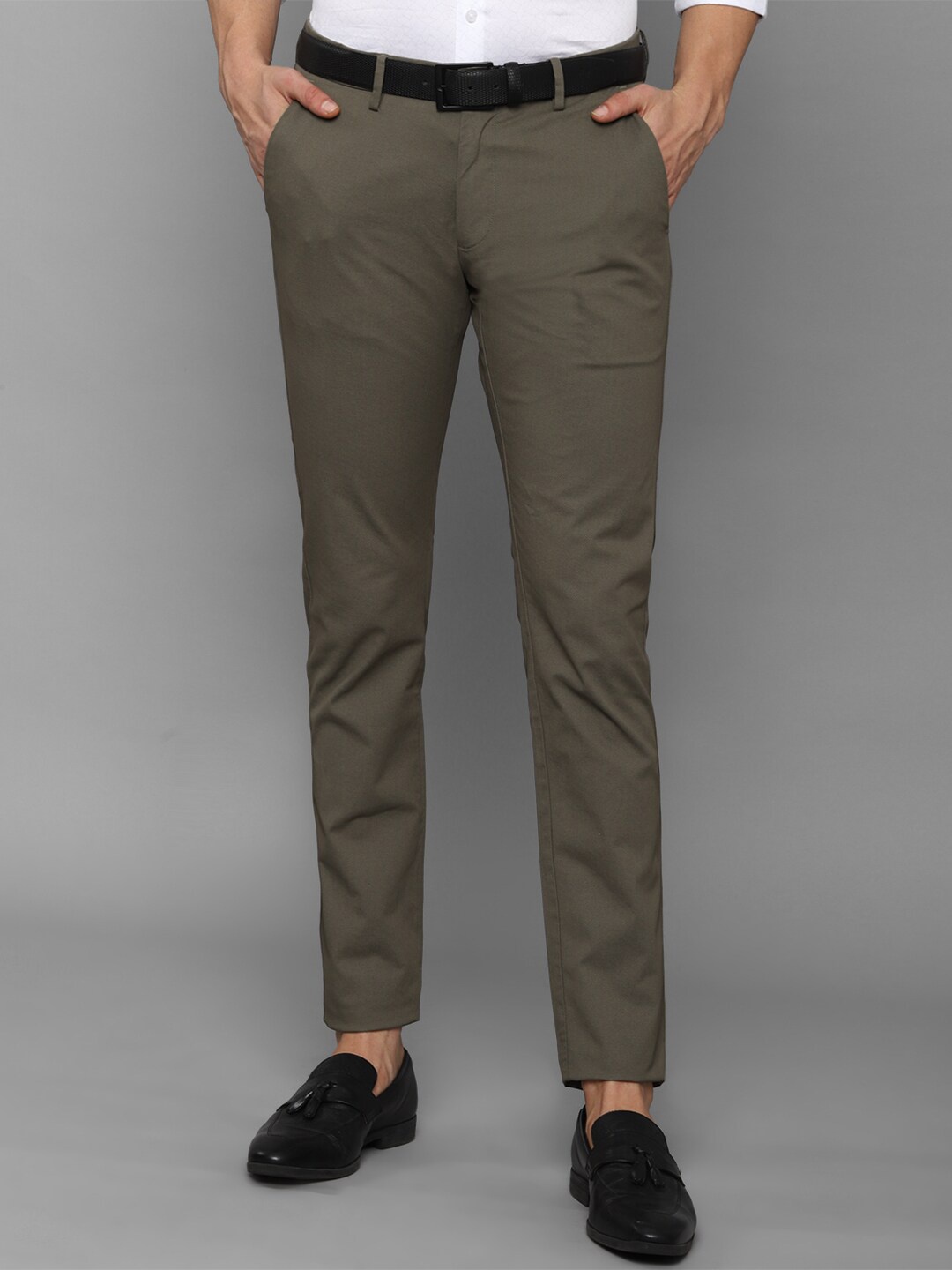 

Allen Solly Men Olive Green Slim Fit Solid Trouser