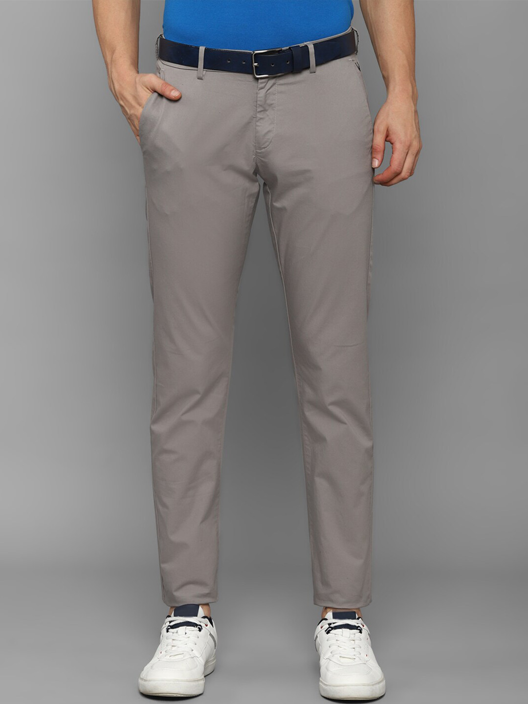 

Allen Solly Men Grey Slim Fit Solid Cotton Trouser