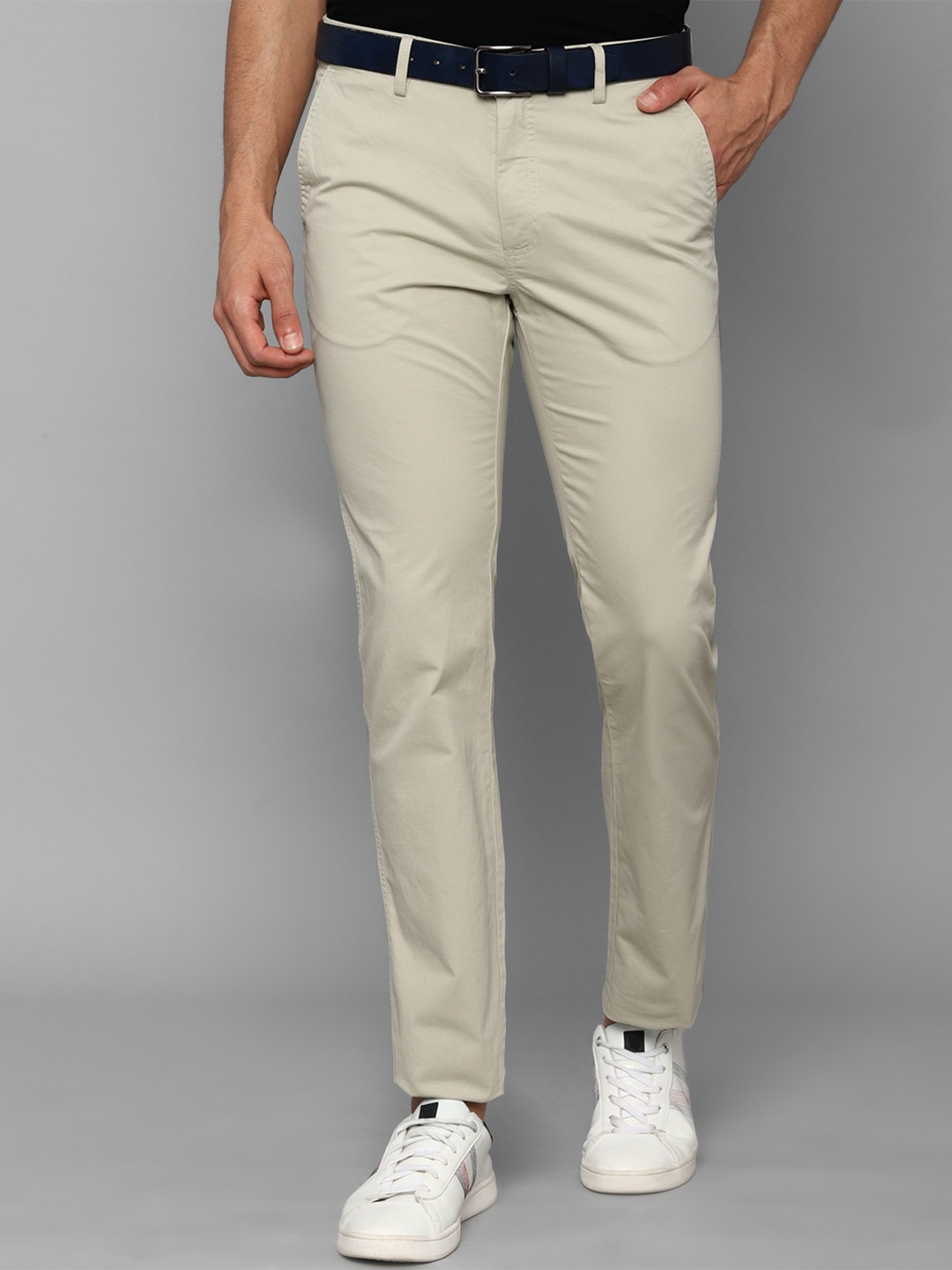 

Allen Solly Men Beige Solid Cotton Trouser