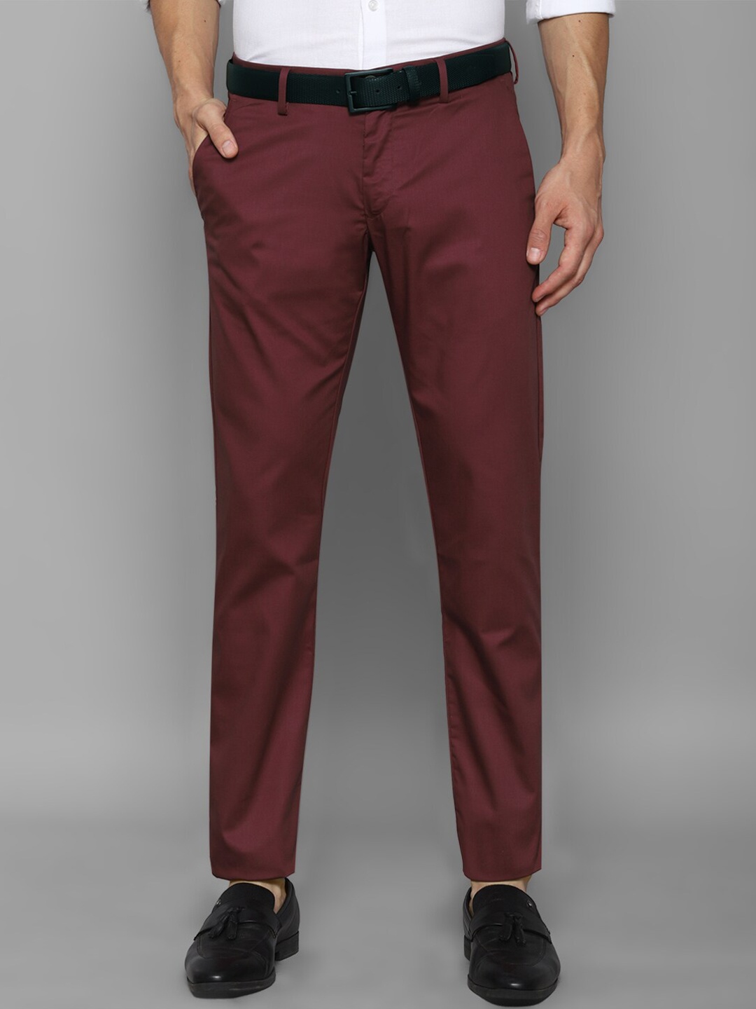 

Allen Solly Men Maroon Slim Fit Solid Trouser