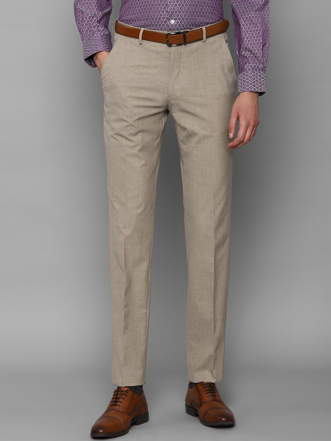 

Louis Philippe Men Beige Formal Trouser