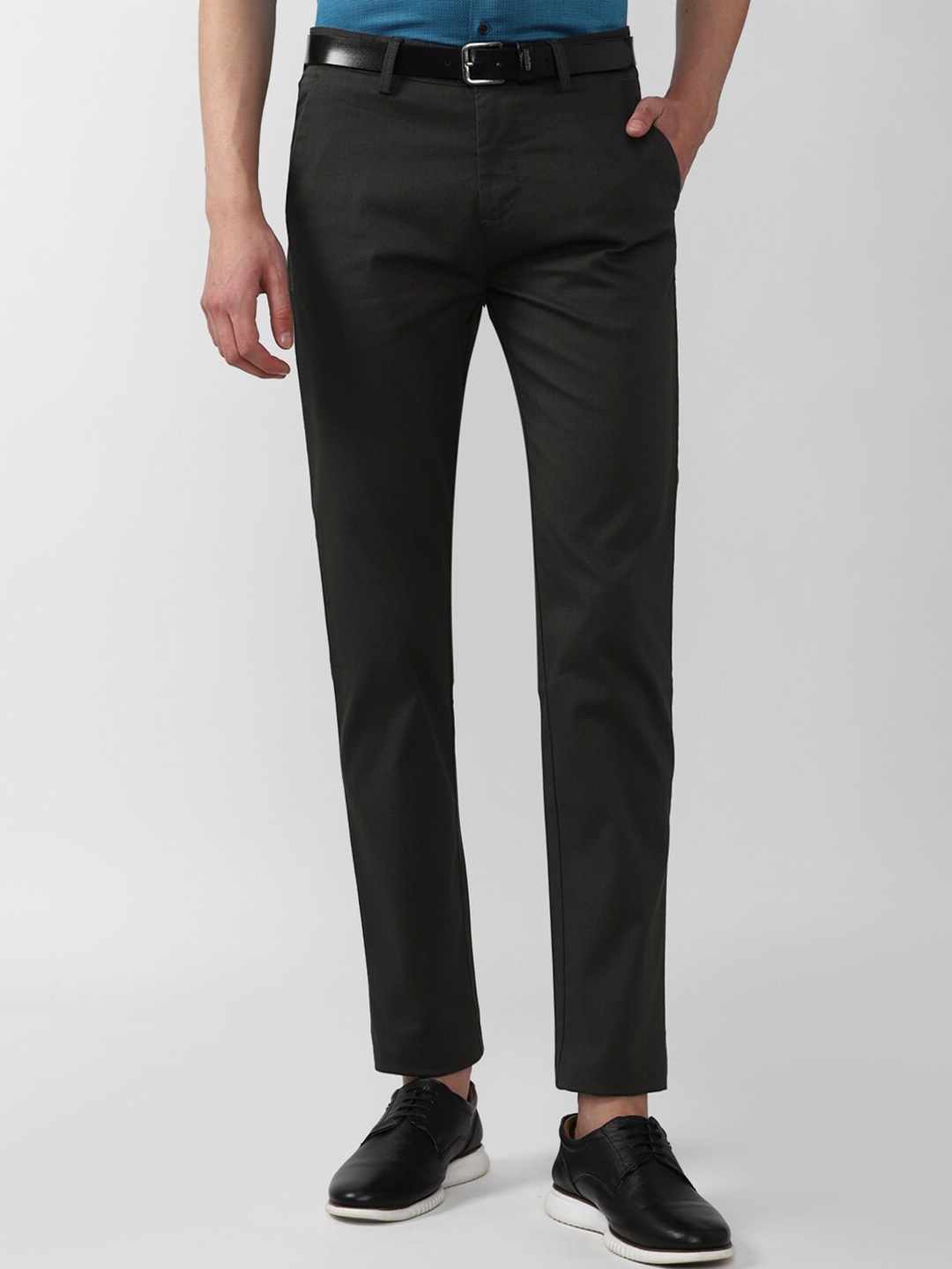 

Peter England Casuals Men Black Slim Fit Trousers