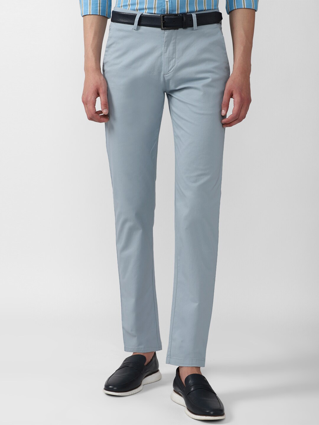 

Peter England Casuals Men Blue Slim Fit Trousers