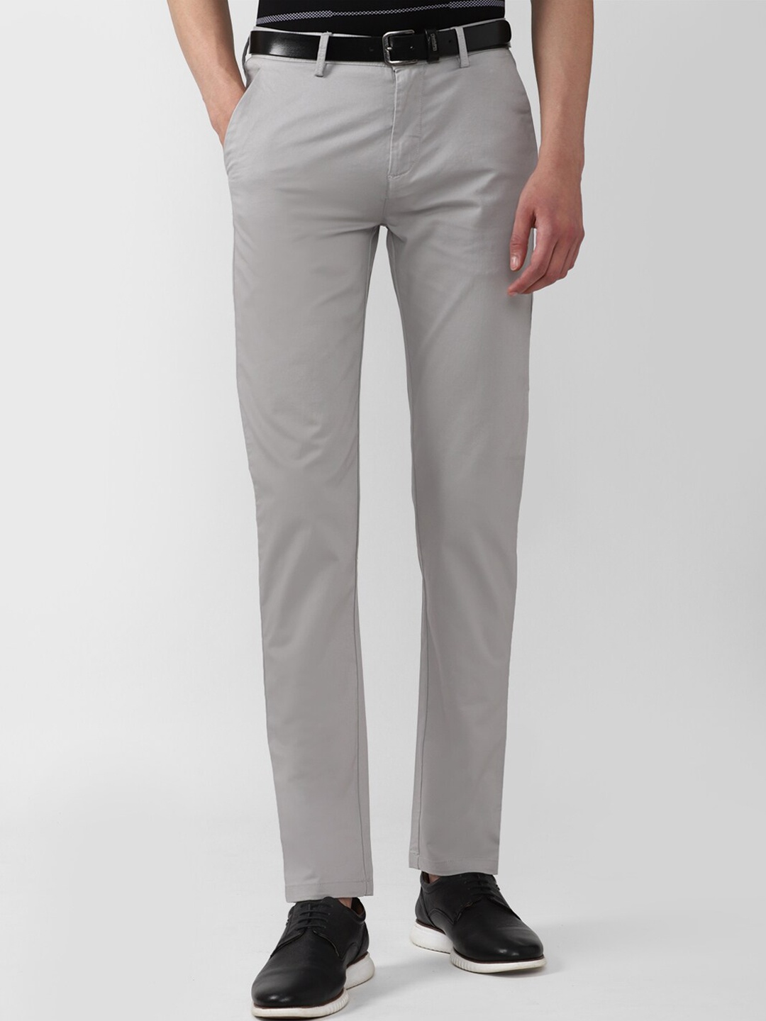 

Peter England Casuals Men Grey Slim Fit Trousers