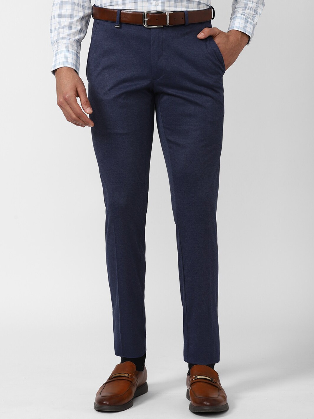 

Van Heusen Men Navy Blue Slim Fit Trousers