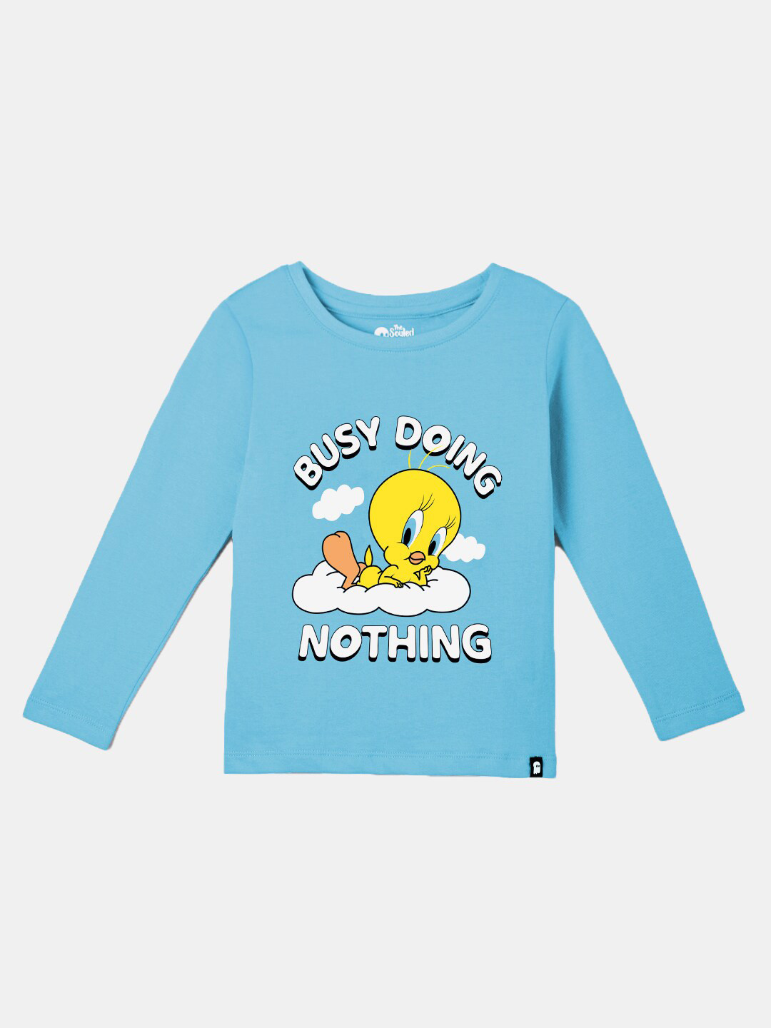 

The Souled Store Girls Blue Sports Looney Tunes Printed Cotton T-shirt