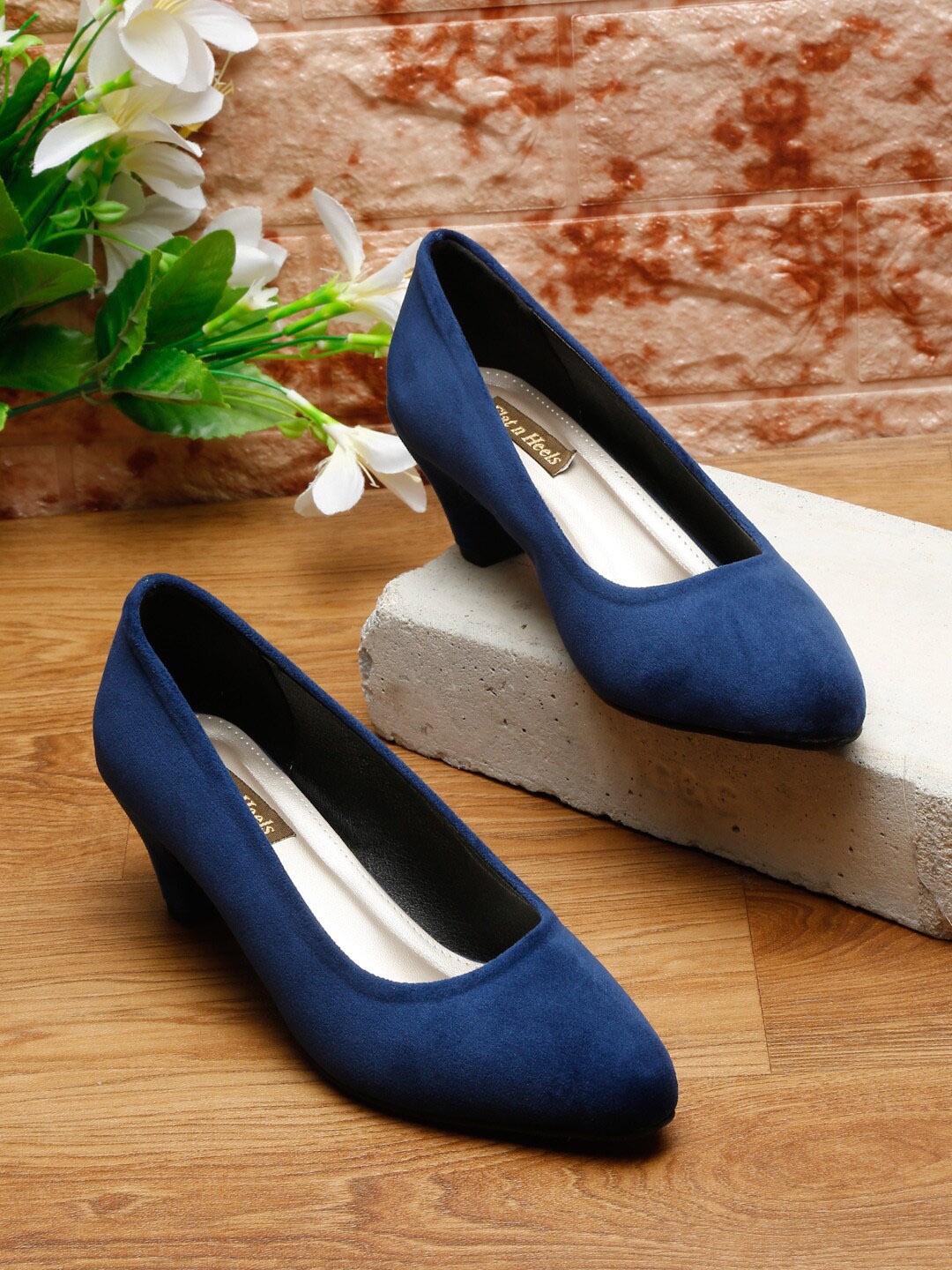 

Flat n Heels Blue Suede Kitten Pumps