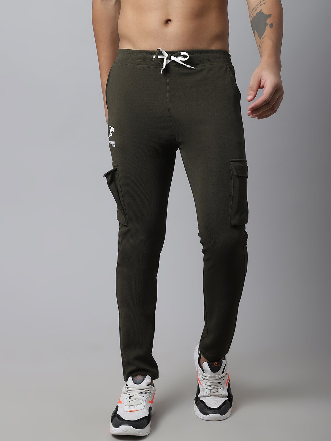 

GRACIT Men Green Solid Cotton Track Pants