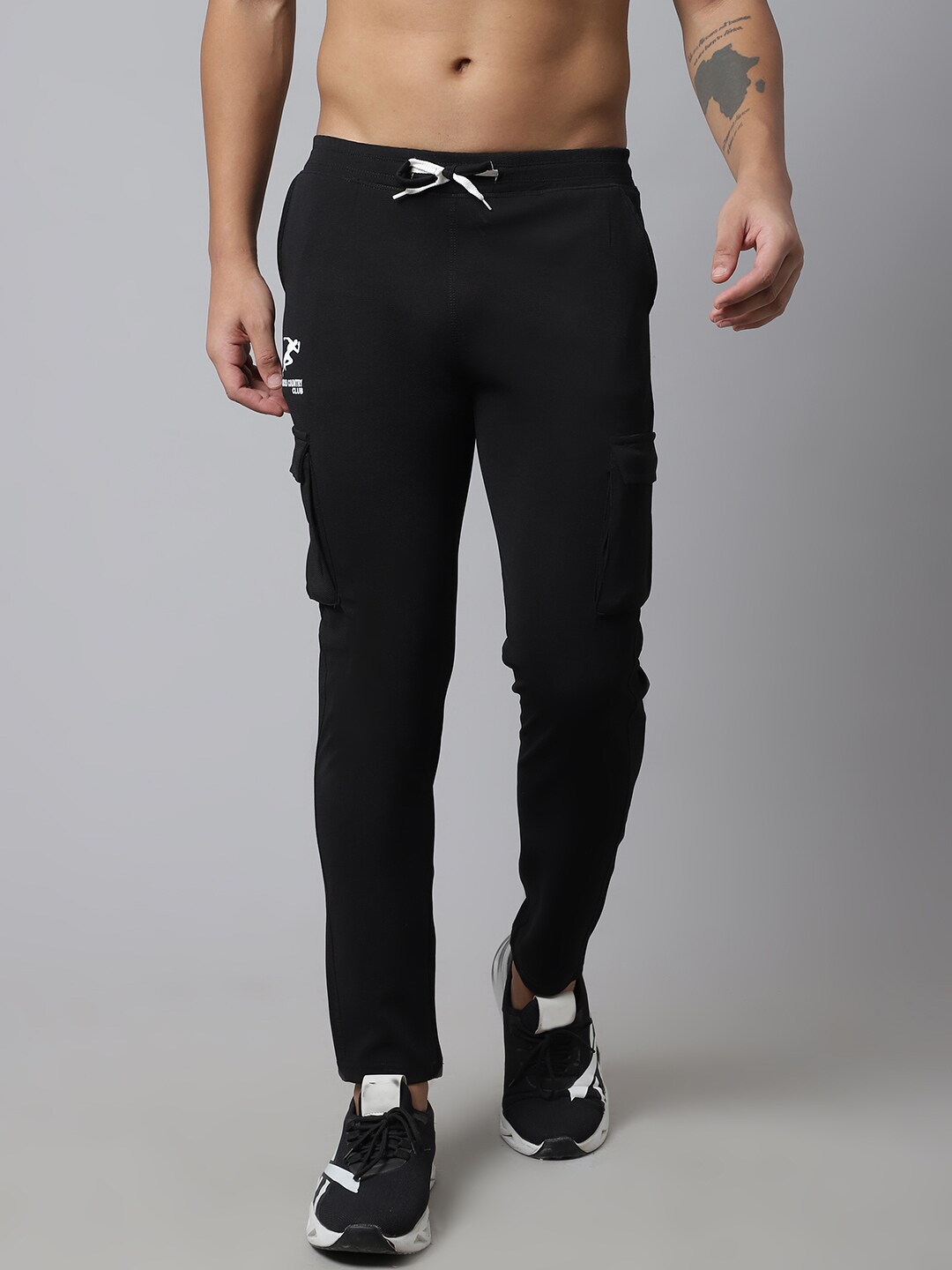 

GRACIT Men Black Solid Cotton Track Pants