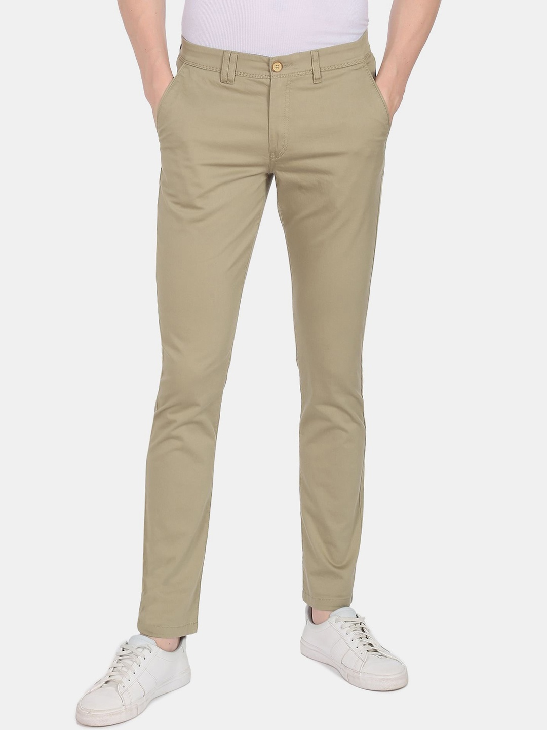 

AD By Arvind Men Khaki Slim Fit Chinos Trousers