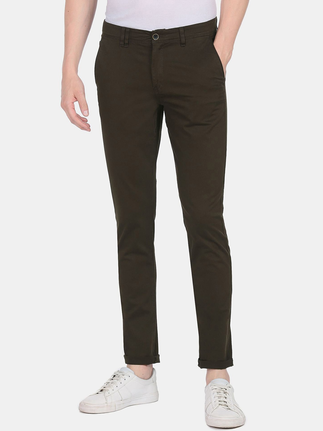 

AD By Arvind Men Brown Slim Fit Chinos Trousers