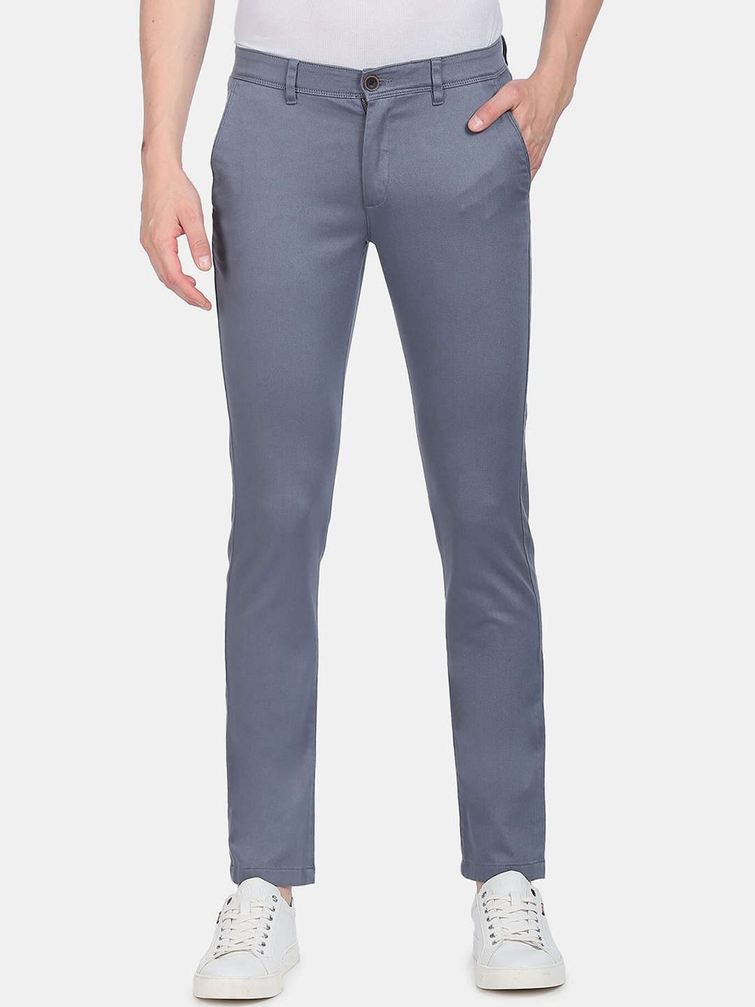 

AD By Arvind Men Blue Slim Fit Chinos Trousers