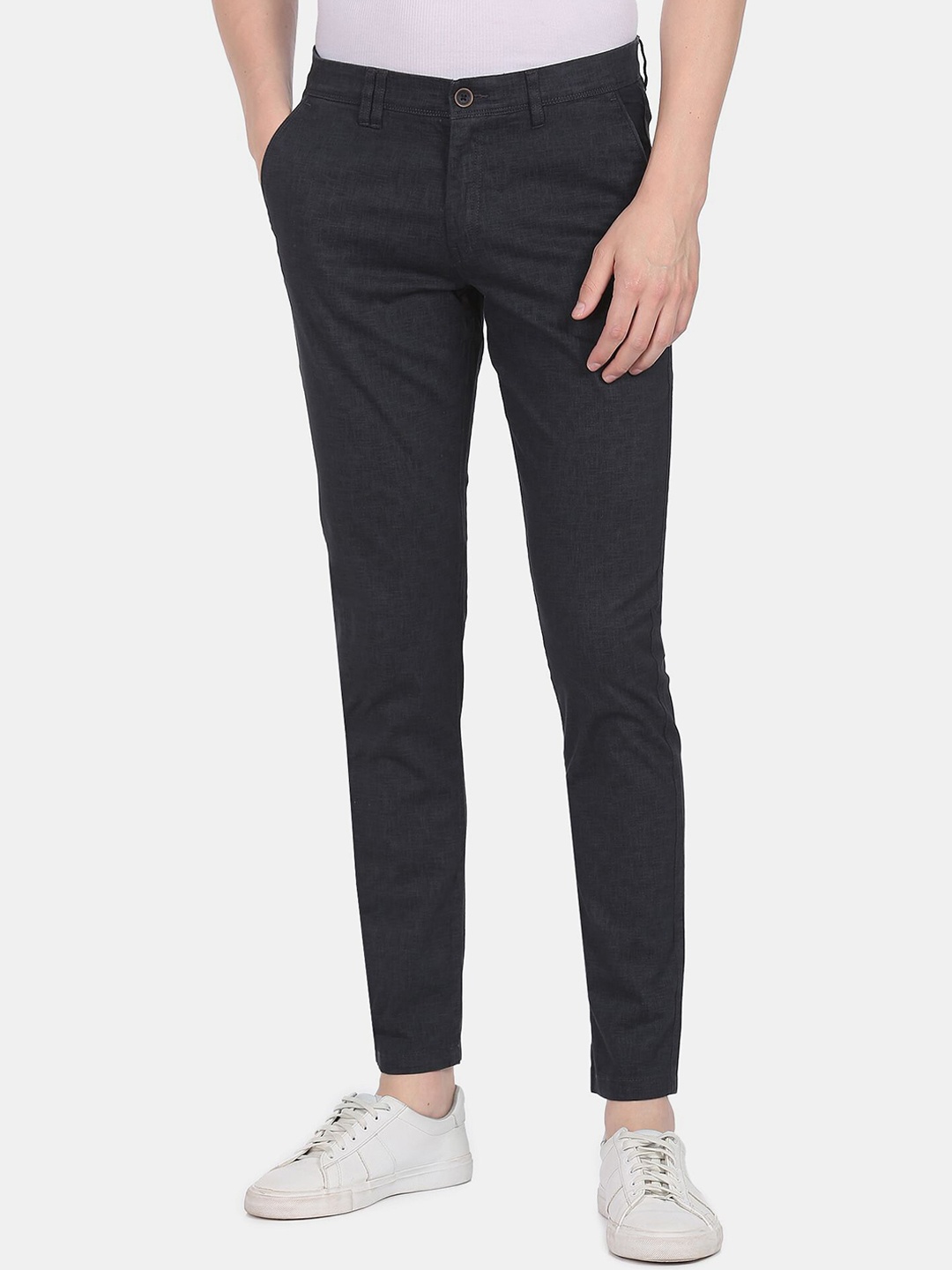 

AD By Arvind Men Black Slim Fit Trousers