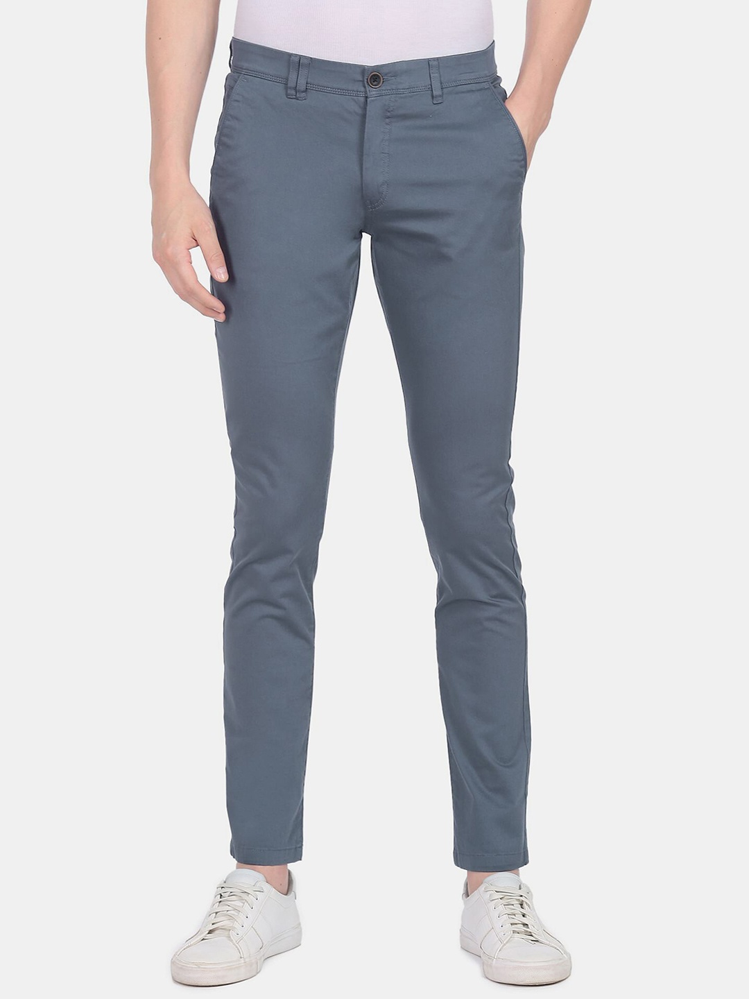 

AD By Arvind Men Blue Slim Fit Chinos Trousers