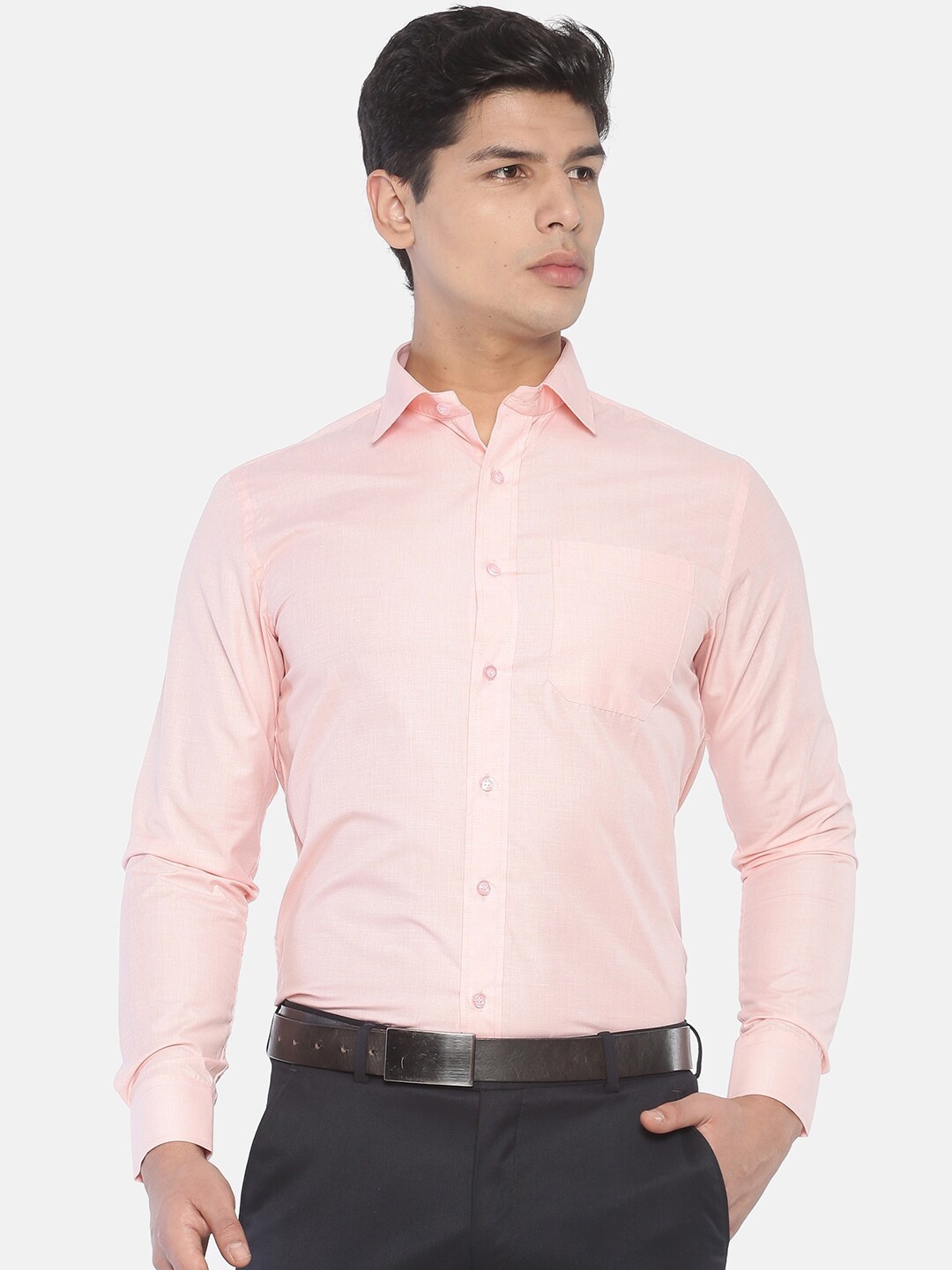 

OBOW Men Peach-Coloured Classic Formal Shirt