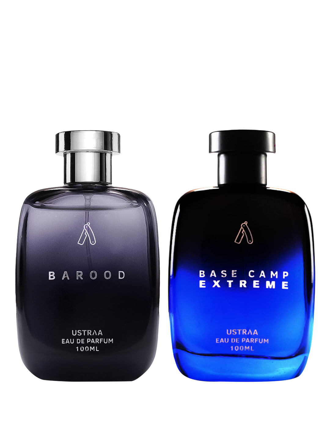 

Ustraa Men Set of Barood & Base Camp Extreme Eau De Parfum - 100 ml Each, Blue