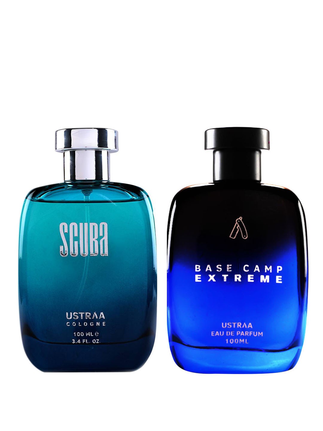 

Ustraa Men Set of Scuba Cologne & Base Camp Extreme Eau De Parfum - 100 ml Each, Blue