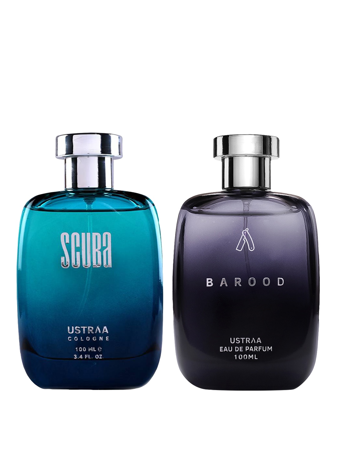 

Ustraa Men Set of Scuba Cologne & Barood Eau De Parfum - 100 ml Each, Black