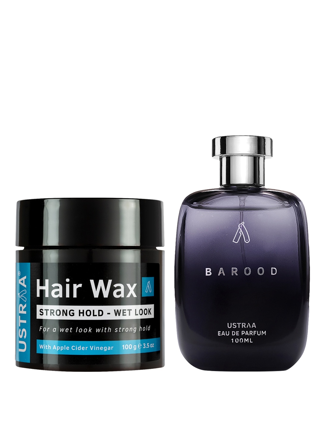 

Ustraa Men Set of Barood Eau De Parfum 100 ml + Strong Hold Wet Look Hair Wax 100 g, Black