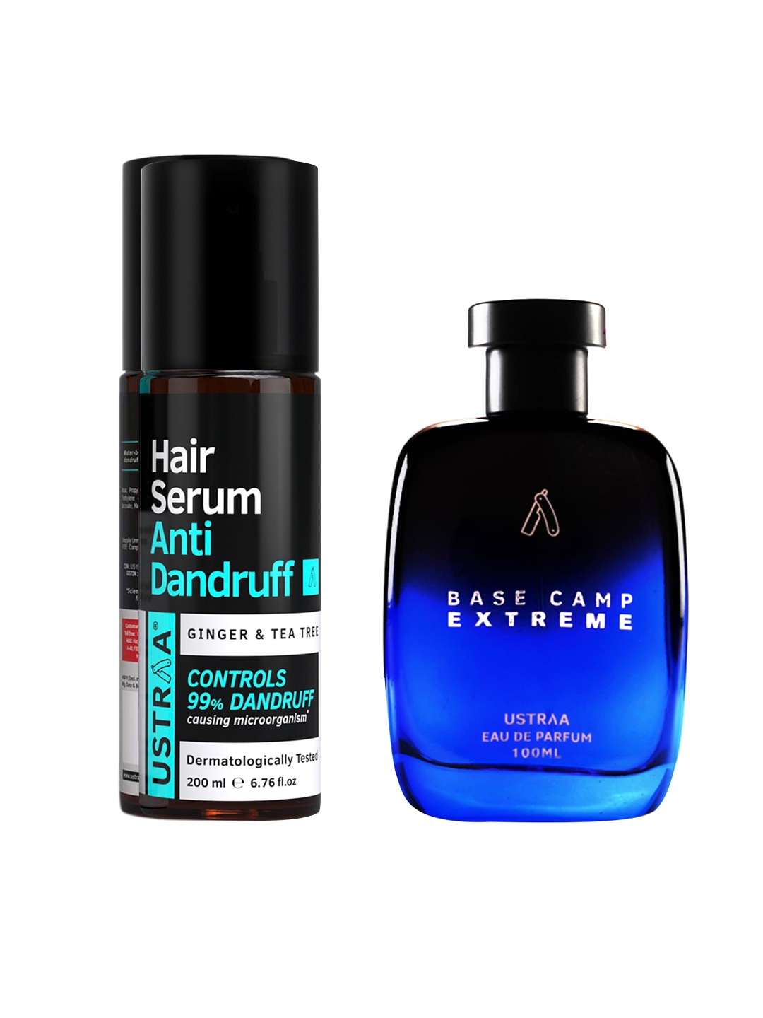 

Ustraa Set Of Men Base Camp Extreme Eau De Parfum 100ml & Anti Dandruff Hair Serum 200ml, Blue