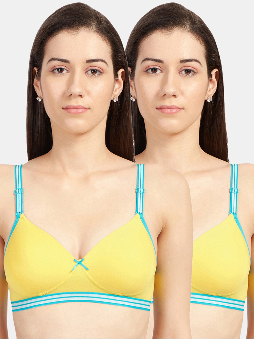 

Sonari Pack Of 2 Yellow Lightly Padded & Non Wired T-shirt Bra