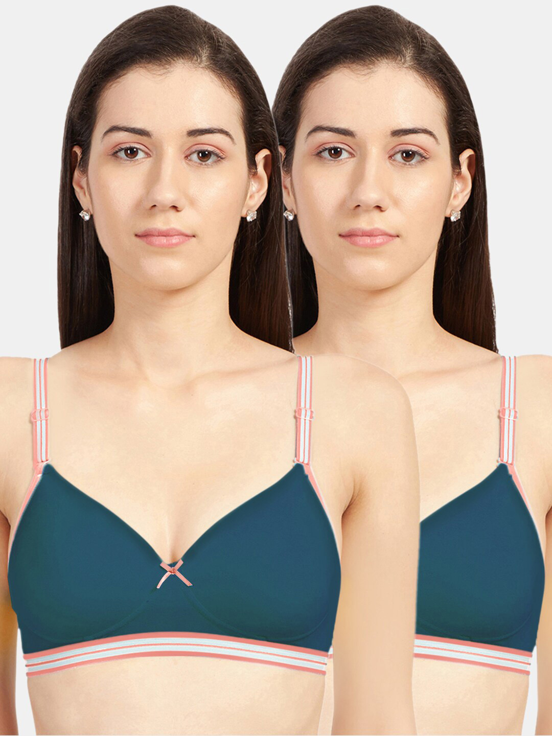 

Sonari Pack Of 2 Gree Lightly Padded & Non Wired T-shirt Bra, Green
