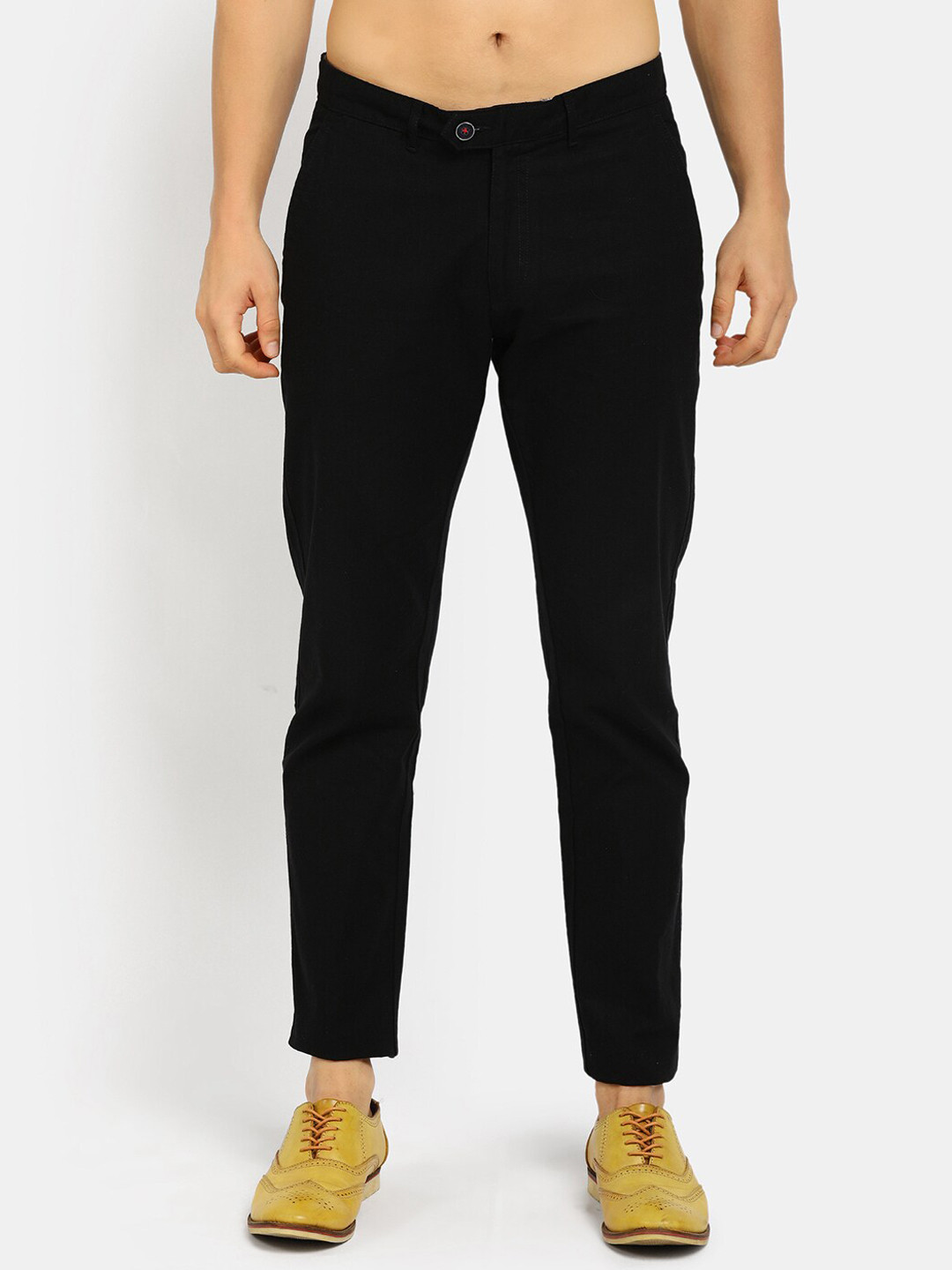 

V-Mart Men Black Cotton Classic Chinos Trousers