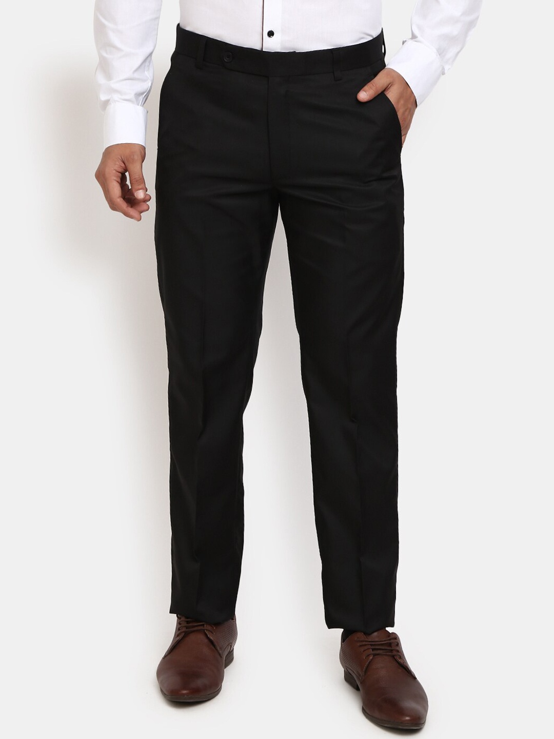 

V-Mart Men Black Classic Slim Fit Trousers