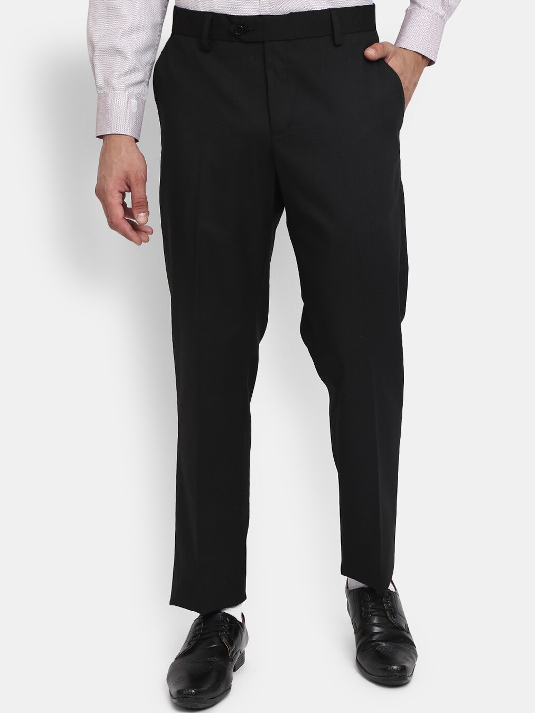 

V-Mart Men Black Cotton Classic Slim Fit Trousers