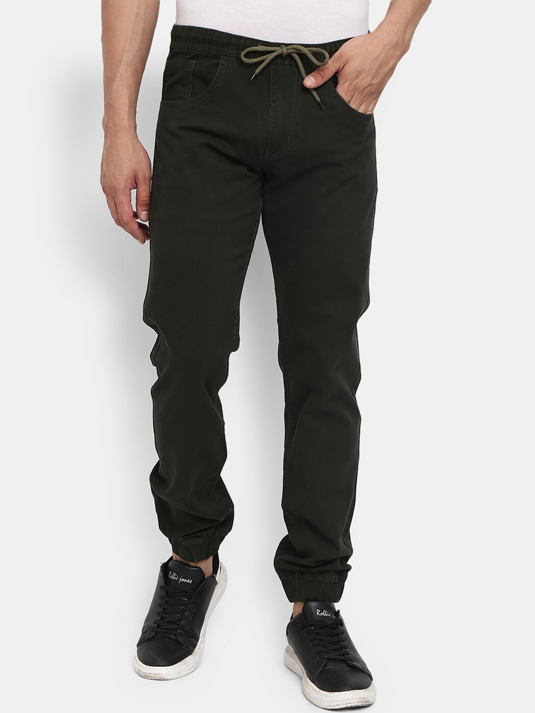 

V-Mart Men Olive Green Cotton Classic Joggers