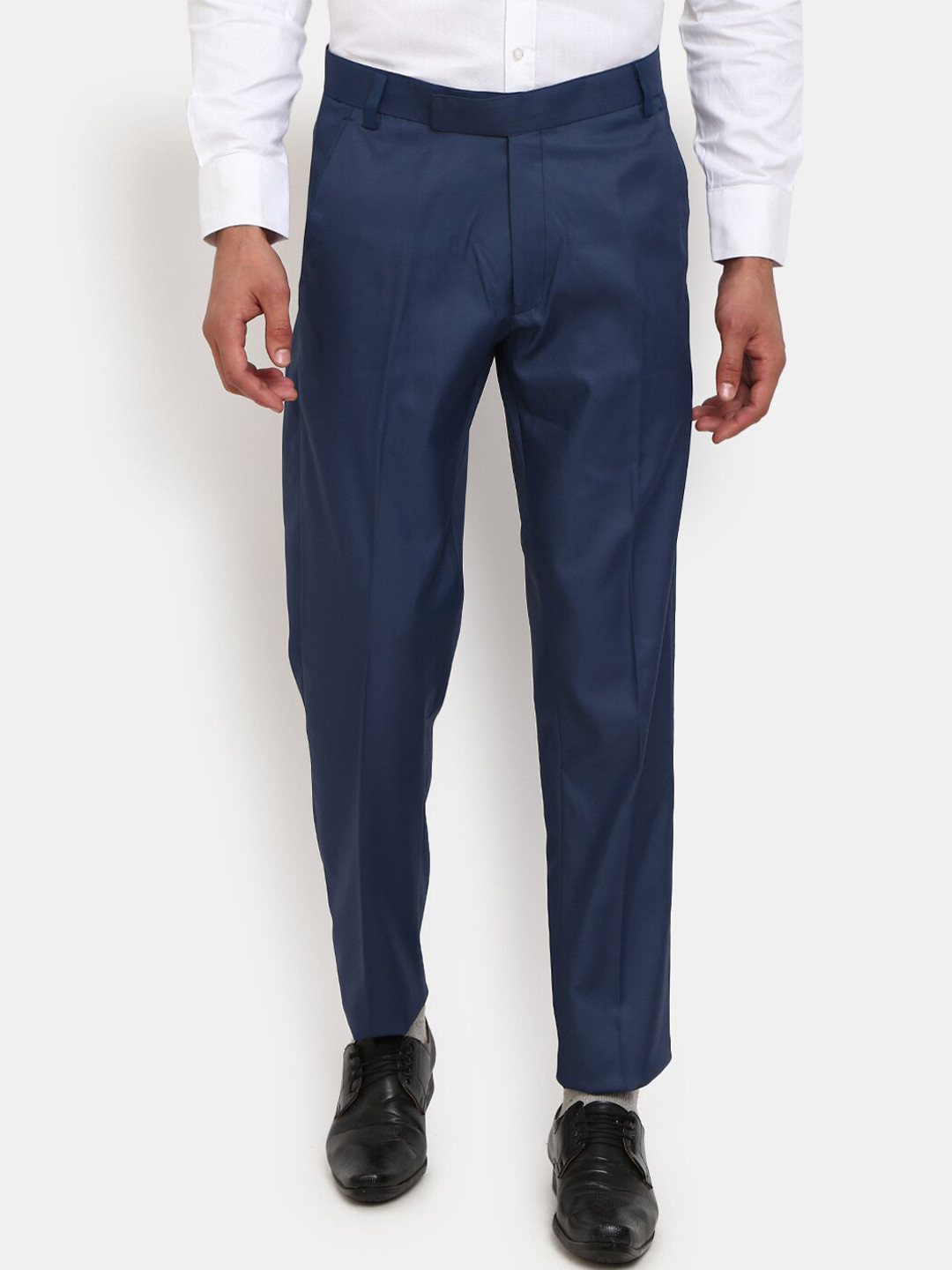 

V-Mart Men Classic Slim Fit Formal Trousers, Navy blue