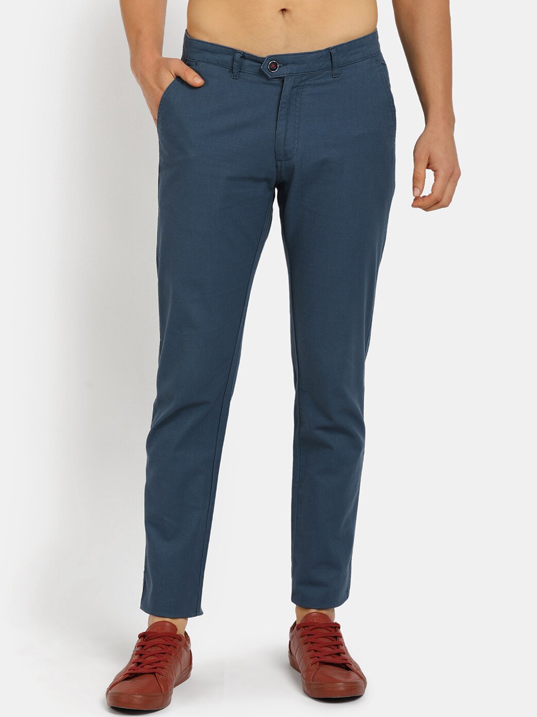 

V-Mart Men Blue Classic Cotton Chinos Trousers