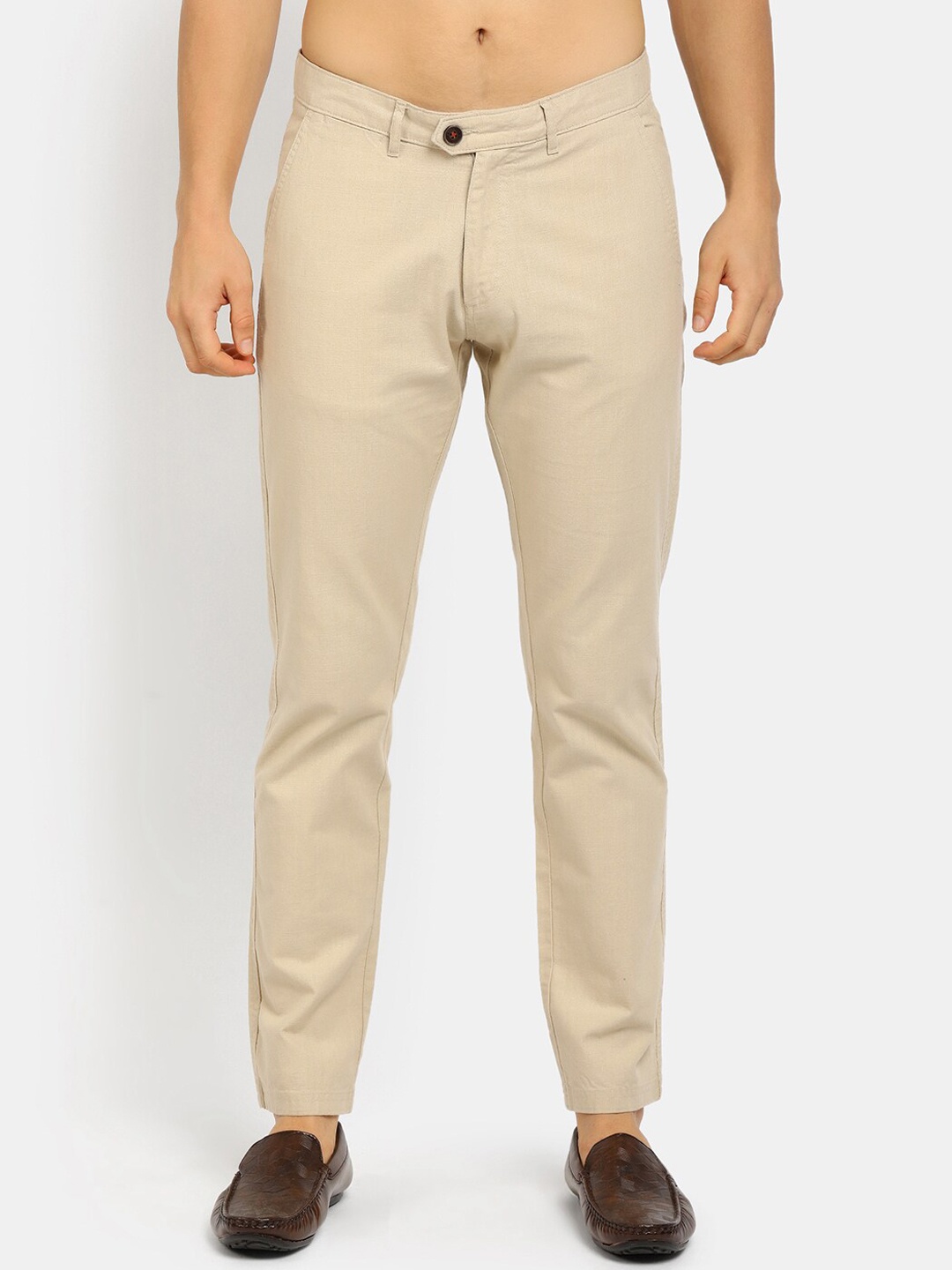 

V-Mart Men Beige Classic Cotton Chinos Trousers