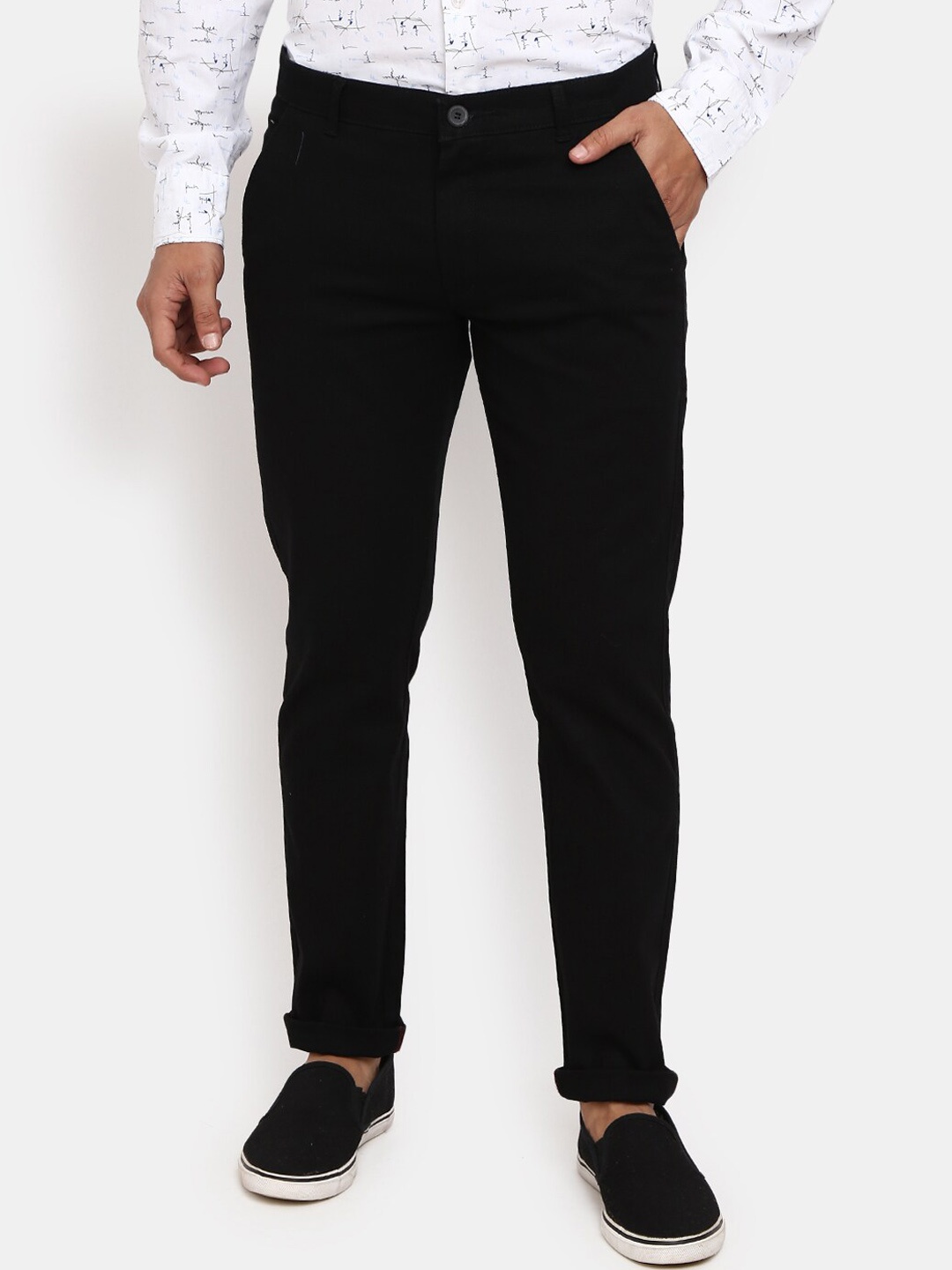 

V-Mart Men Black Classic Cotton Trousers