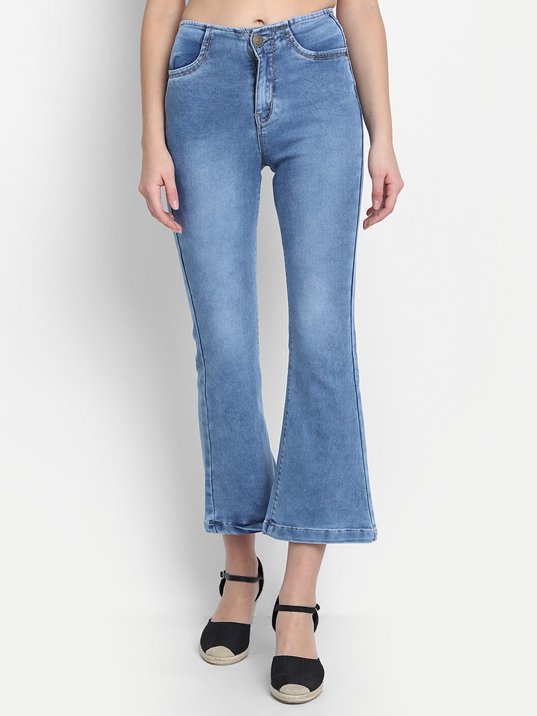 

River Of Design Jeans Women Blue Bootcut Heavy Fade Stretchable Jeans