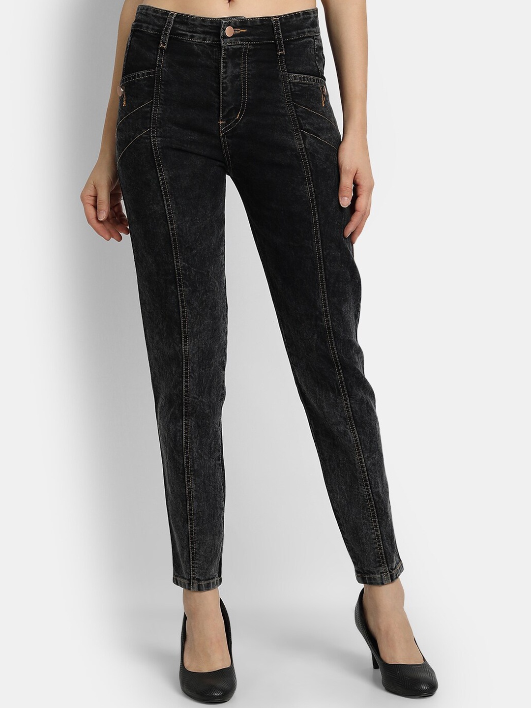 

River Of Design Jeans Women Charcoal Slim Fit Stretchable Jeans