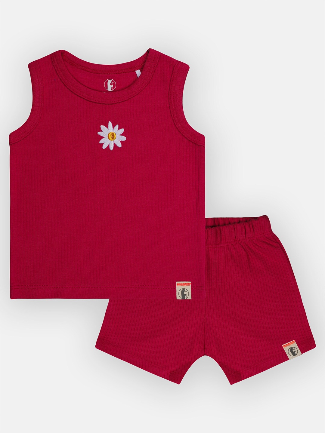 

Babysafe Kids Fuchsia & White Printed Pure Cotton T-shirt with Shorts Set
