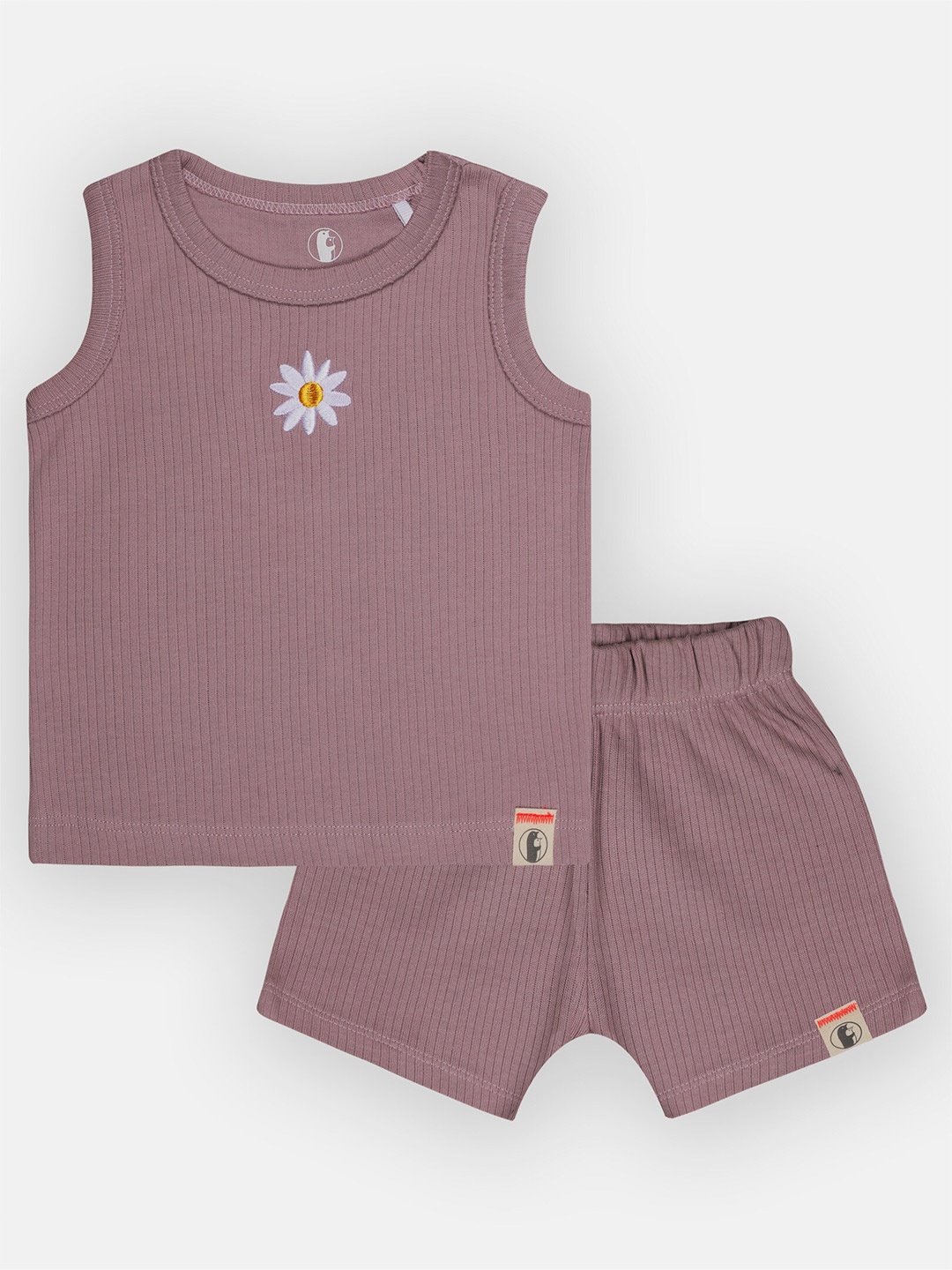 

Babysafe Kids Purple & White Printed Pure Cotton T-shirt with Shorts Set
